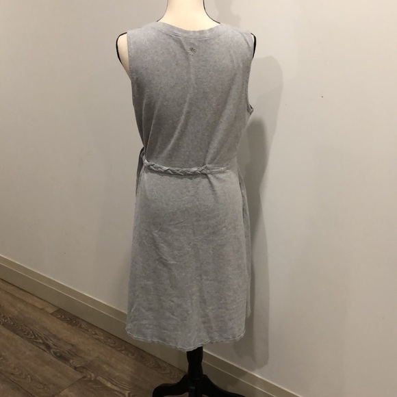 Athleta grey cotton dress wrap with braid waist  trim size L - Picture 11 of 11